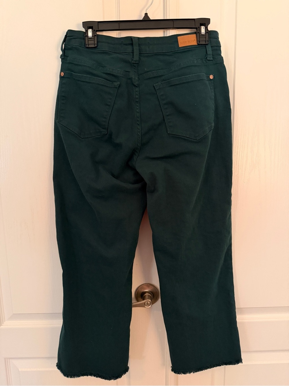 JUDY BLUE 9/29 Dark Green Wide Leg Crop Jeans - Picture 5 of 13